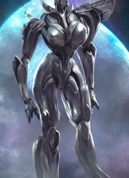 Image similar to cinematic goddess shot, cosmic sized perfectly proportioned stunning beautiful hot anthropomorphic robot mecha female dragon, in space, nebula sized, larger than galaxies, holding onto a galaxy, silver armor, epic proportions, epic size, epic scale, digital art, furry art, macro art, dragon art, giantess art, warframe fanart, furaffinity, deviantart