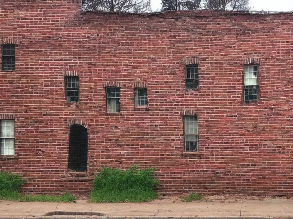 Prompt: a picture of a brick house, the bricks are made of human babies, found on google street view