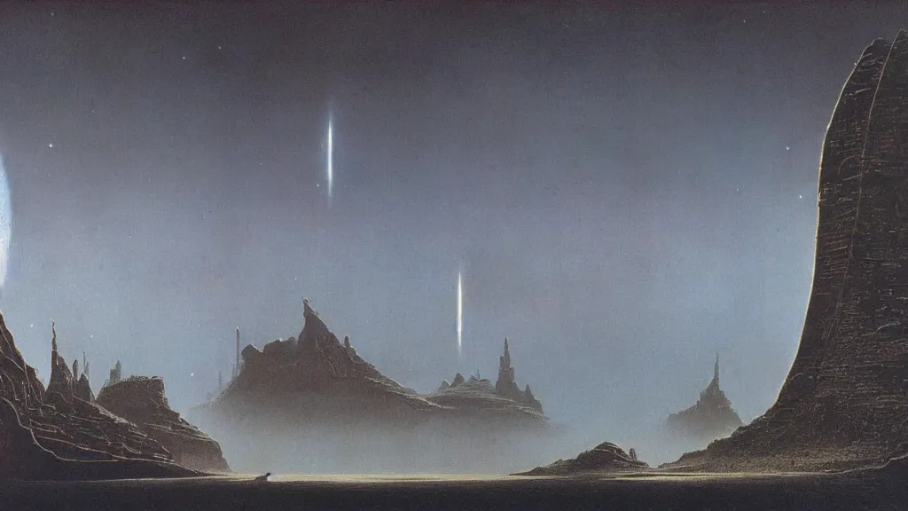 Image similar to emissary space by arthur haas and bruce pennington and john schoenherr, cinematic matte painting