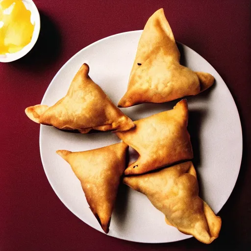 Image similar to Football shaped samosa, 8k 35mm film look