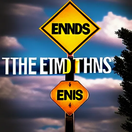 Image similar to 'END TIMES' sign that reads: E N D T I M E S