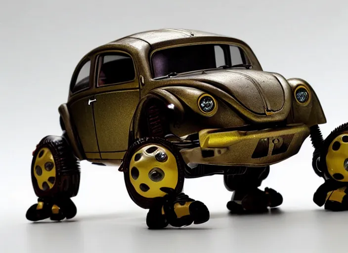 Prompt: a glowing transformers beetle claymation action figure, realistic materials, by joop geesink and pixar