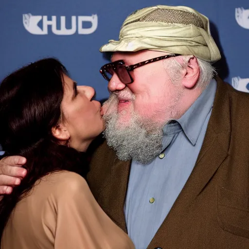 Image similar to george rr martin making out with cerci lannister