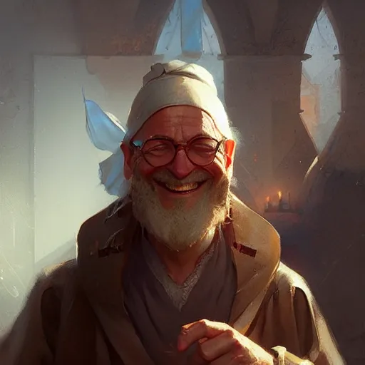 Prompt: a happy merchant jew, by greg rutkowski, artstation, by artgerm, by wlop