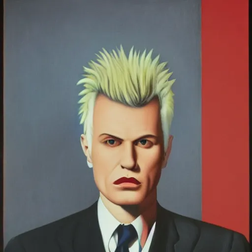 Image similar to billy idol by rene magritte, hd, 4 k, detailed, award winning