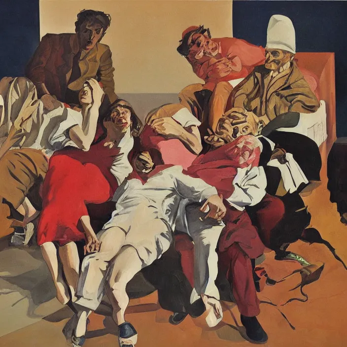 Prompt: a painting by paula rego