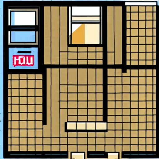 Image similar to House from the movie psycho with motel, pixelart, isometric, sega