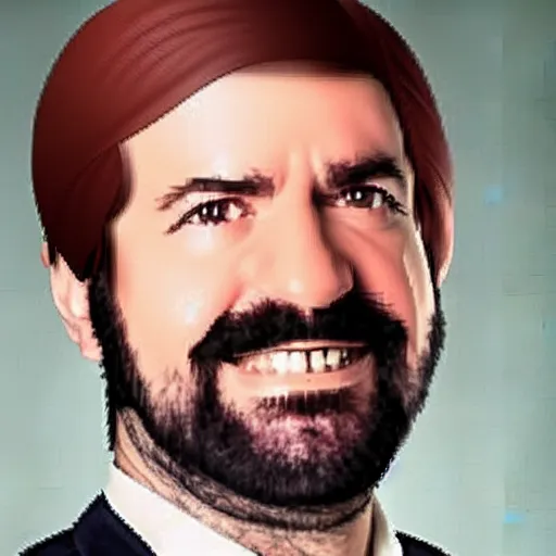 Prompt: president gabriel boric with clown hair