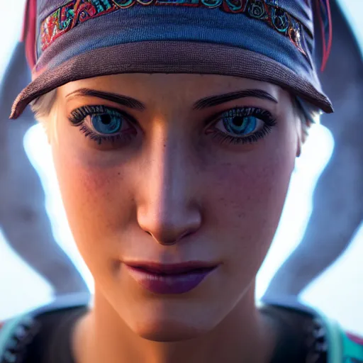 Image similar to photograph portrait of Chloe Price, intricate detail, sigma 85mm f/1.4, 4k, depth of field, high resolution, 4k, 8k, hd, full color