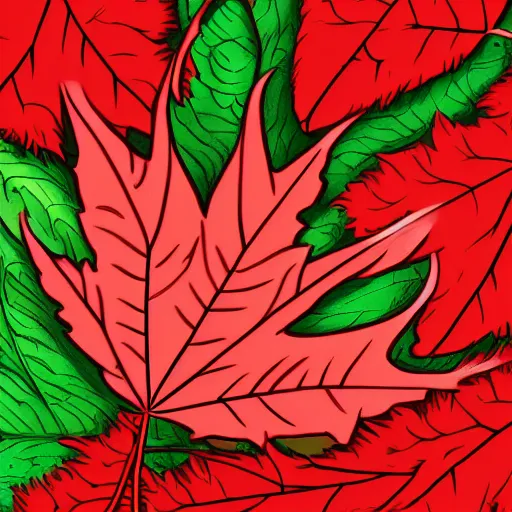 Prompt: fireleaf is an illegal drug in all kingdoms. it comes from the fireleaf plant and looks like red leaves. 8 k fantasy art illustration