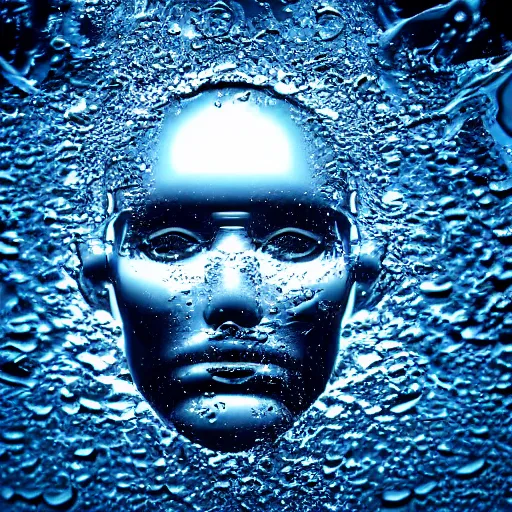 Prompt: small logo icon of a human head made of water, water manipulation, hyper realistic, ray tracing, realistic water splashes, sharp focus, 8 k resolution