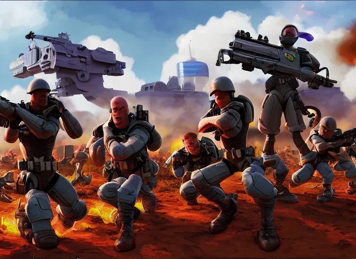 Prompt: digital painting of xcom squad taking fire from the toy story aliens in a world war 2 battlefield, sharp focus, intricate