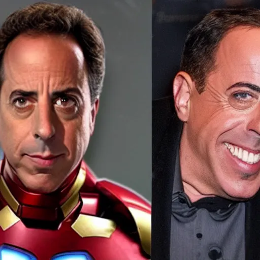 Prompt: Jerry Seinfeld as Iron Man in the Marvel Cinematic Universe