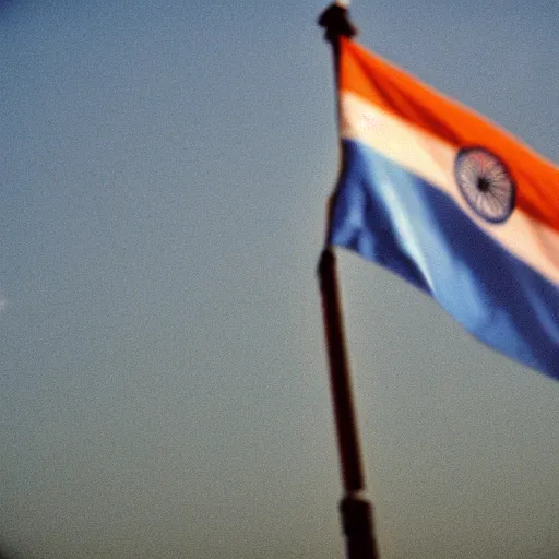 Prompt: 35mm photograph of Indian Flag, Aesthetic