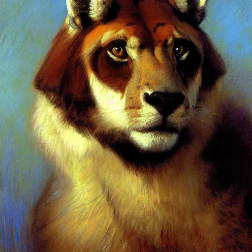 Image similar to a portrait of an animal. highly detailed painting by gaston bussiere, craig mullins, j. c. leyendecker, furry