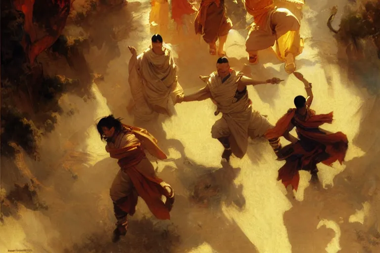 Image similar to air bender, painting by gaston bussiere, craig mullins, j. c. leyendecker