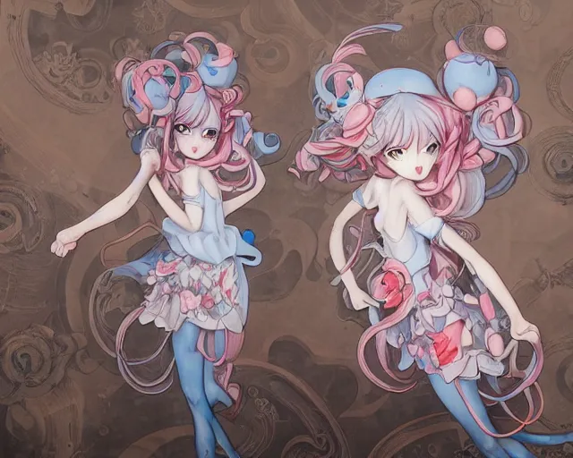 Image similar to james jean isolated magical girl vinyl figure, figure photography, romantic undertones, anime stylized, high detail, ethereal lighting - h 6 4 0