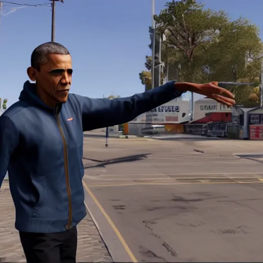 Prompt: obama as an anpc in watchdogs 2