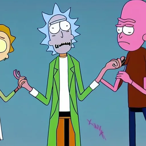 Prompt: live action rick and morty