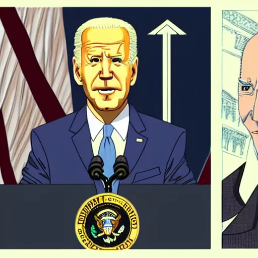 Image similar to joe biden portrayed by Junji Ito