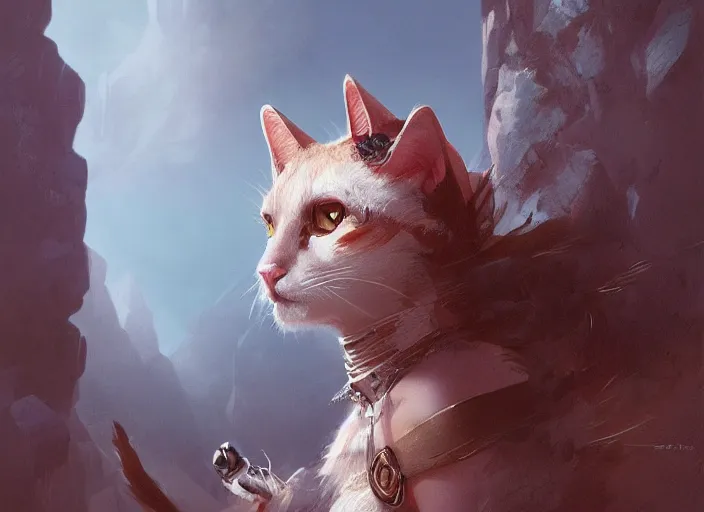 Image similar to stunningly beautiful female anthropomorphic cat character in a rock outfit Renowned character illustration by greg rutkowski trending on ArtStation, deviantart, SFW version. H 704