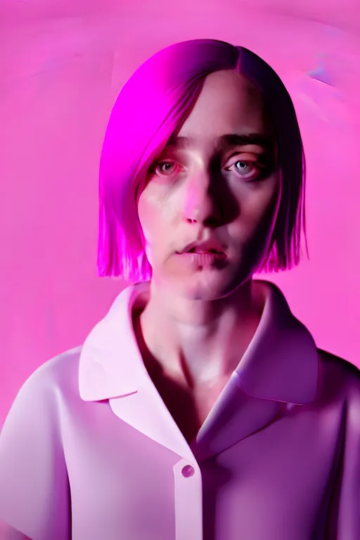 Prompt: portrait of an 1 8 year old girl made of pink bubblegum wearing a gold & sapphire tiara + white lab coat, cinematic lighting, dramatic light, photorealistic, 3 d, octane render