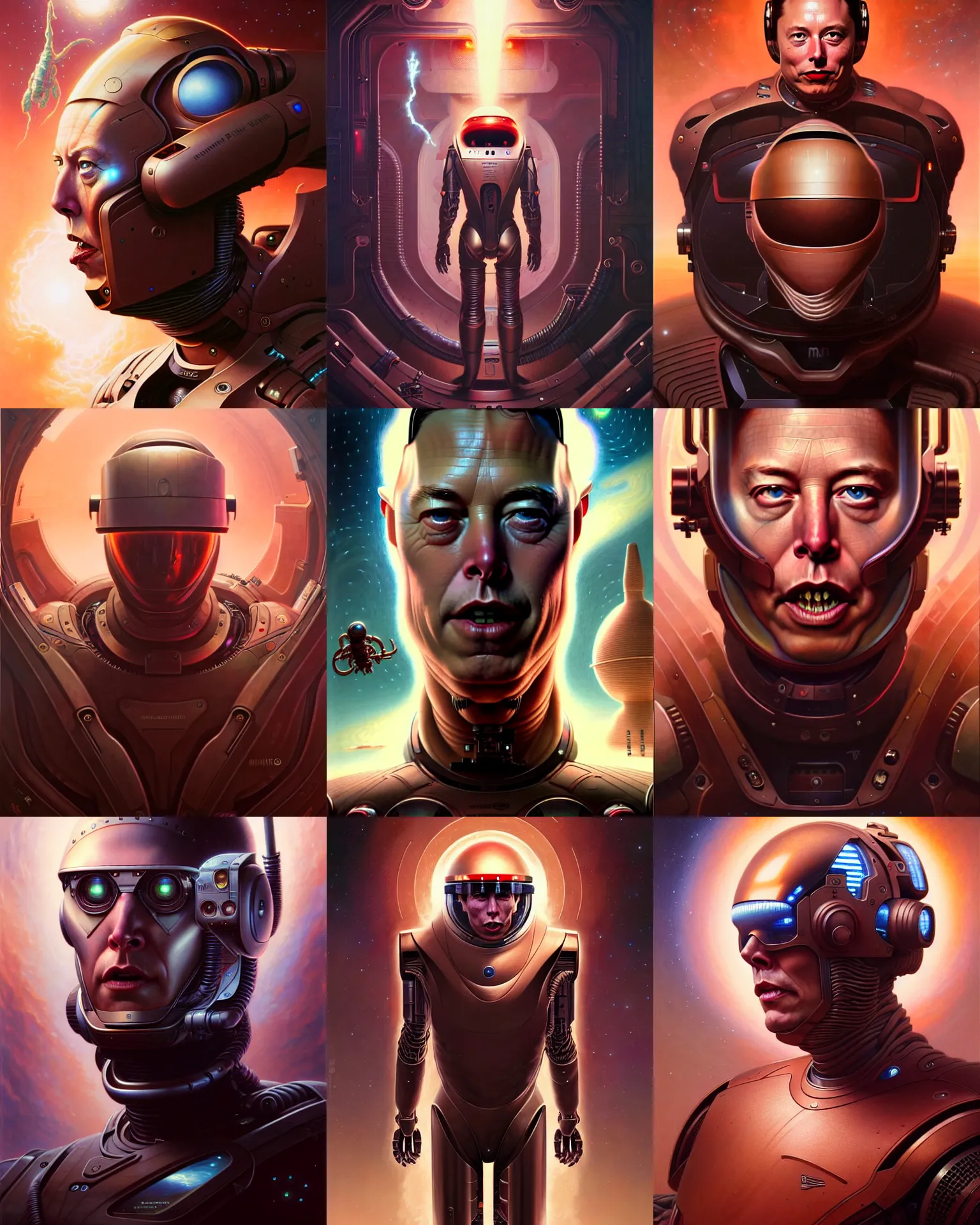 Prompt: beautiful elon musk vs mars fantasy character portrait, ultra realistic, cyborg, muted color, wide angle, intricate details, total recall artifacts, highly detailed by peter mohrbacher, hajime sorayama, wayne barlowe, boris vallejo, aaron horkey, gaston bussiere, craig mullins