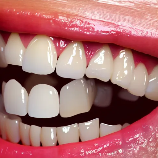 Image similar to poorly rendered 3 d set of teeth