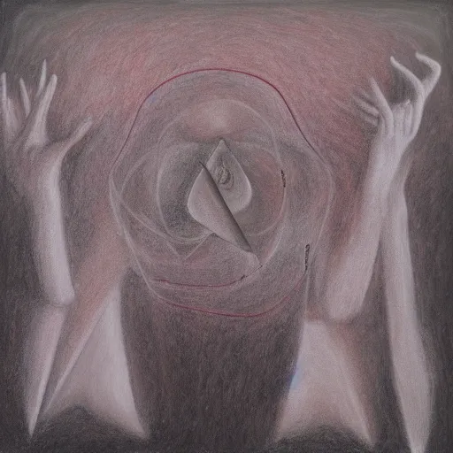 Image similar to psychedemia conference, chalk on canvas