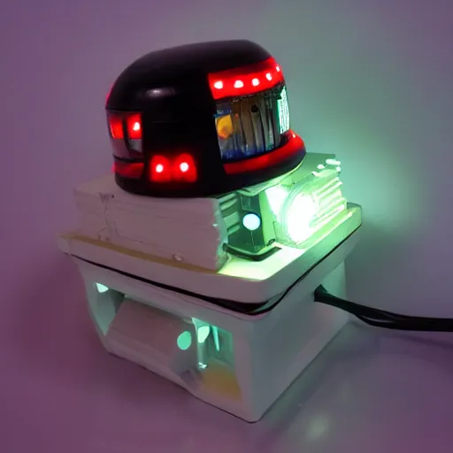 Image similar to tiny sci - fi movie prop with flashing led lights