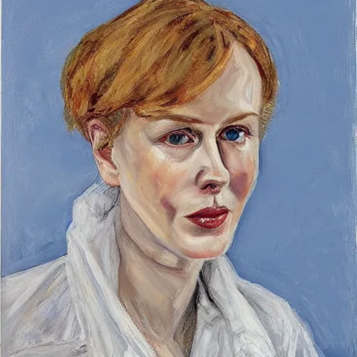 Image similar to of nicole kidman painted by lucien freud