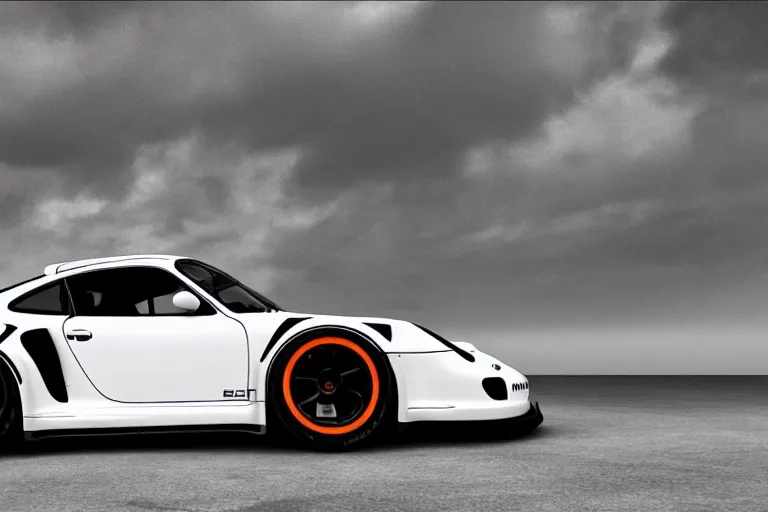 Image similar to porsche 959 from the future. GT3 RS. cyberpunk hypercar. photo realistic 35mm Khyzyl Saleem