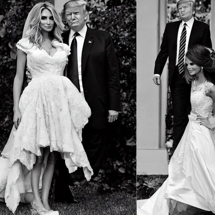 Image similar to donald trump instagram couple's wedding photo shoot