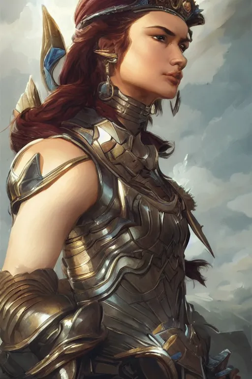 Image similar to amazon valkyrie athena, d & d, fantasy, portrait, highly detailed, headshot, digital painting, trending on artstation, concept art, sharp focus, illustration, art by artgerm and greg rutkowski and magali villeneuve