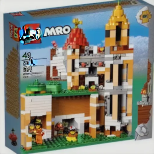 Prompt: lego mario peach's castle set