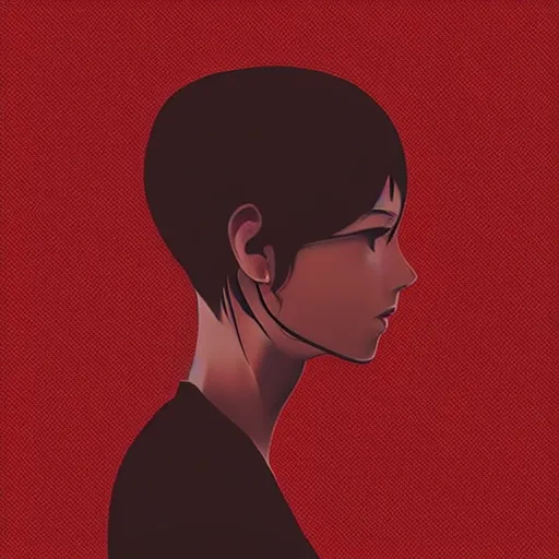 Image similar to the silhouette of an ear, by ilya kuvshinov, retro flat colors