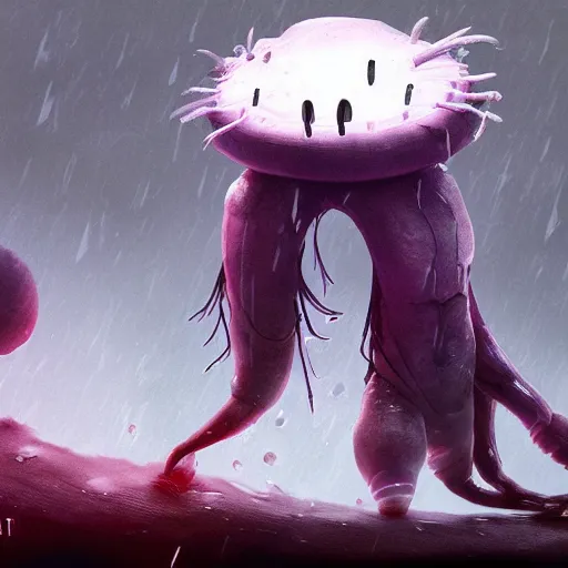 Image similar to rain world slugcat, hyper realisitic, photography