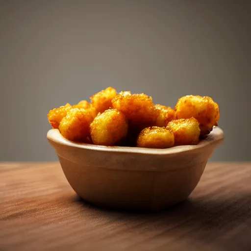 Prompt: 2 d rendering of high definition tater tots