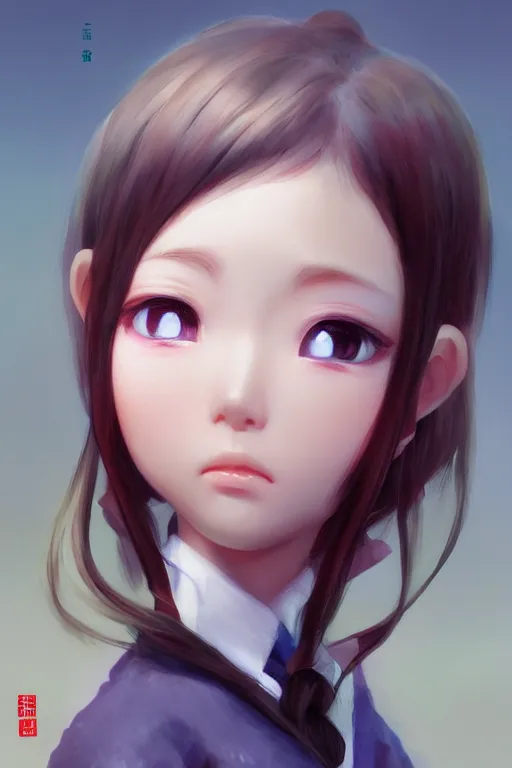 Image similar to 3d dark infrared octane render concept art by D. Jun, by Mo Xiang Tong Xiu, by Igarashi Daisuke, beauty anime schoolgirl stand among japan cottages. with cute detailed face in Japanese school clothes. cute face. wide angle. dramatic light, trending on artstation, oil painting.