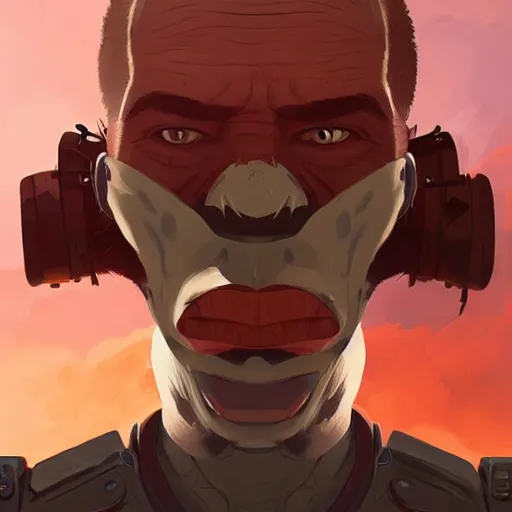 Image similar to face icon stylized minimalist mad max 2 : the road warrior, loftis, cory behance hd by jesper ejsing, by rhads, makoto shinkai and lois van baarle, ilya kuvshinov, rossdraws global illumination