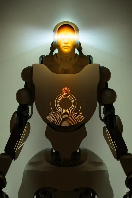 Image similar to god of artificial intelligence comes to save us as jesus christ robot, threads of light in the background, extremely high quality artwork, very detailed, obscured face, anthropomorphic silhouette, trending on artstation