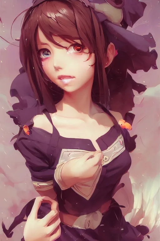 Image similar to beautiful very cute anime girl by artgerm, tooth wu, dan mumford, beeple, wlop, rossdraws, james jean, marc simonetti, artstation giuseppe dangelico pino and michael garmash and rob rey and greg manchess and huang guangjian and makoto shinkai