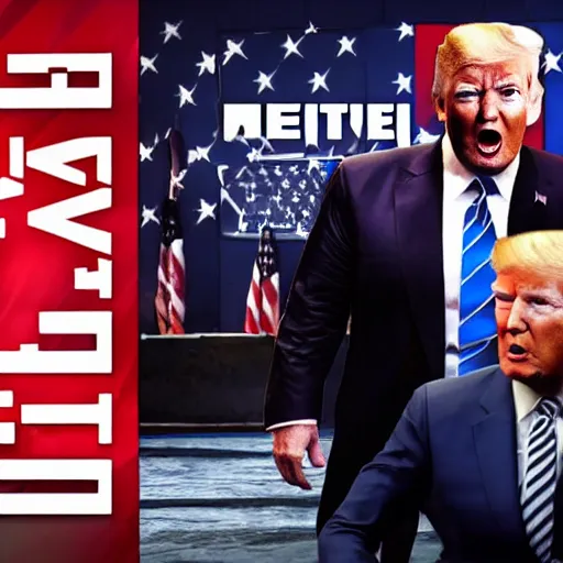 Image similar to Donald Trump fights Joe Biden in Mortal Kombat 11