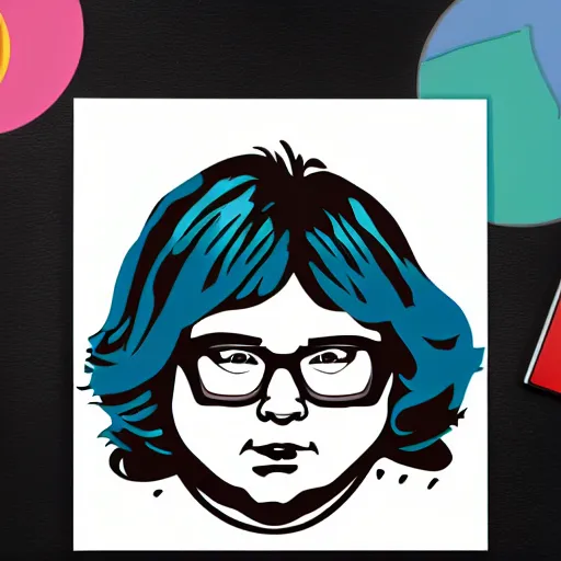 Image similar to andy milonakis & clark duke hybrid, vector, svg sticker art