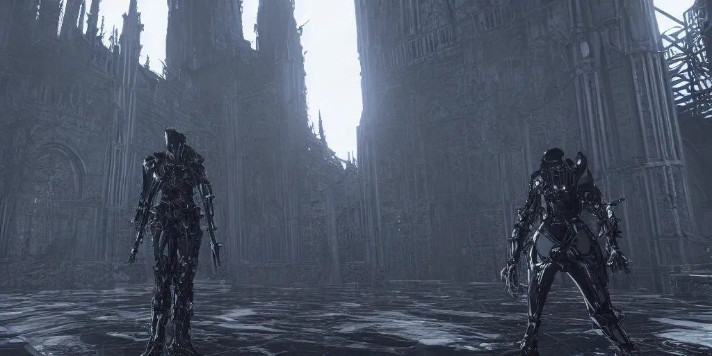 Prompt: grimdark tsutomu nihei aposimz gothic cathedral city, unreal engine, 8 k, ultra realistic, ultra detail