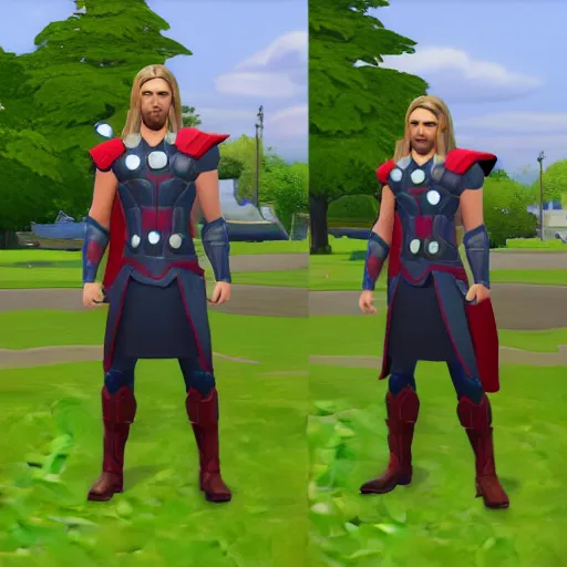 Image similar to I created Thor in Sims 4 character creation!!!