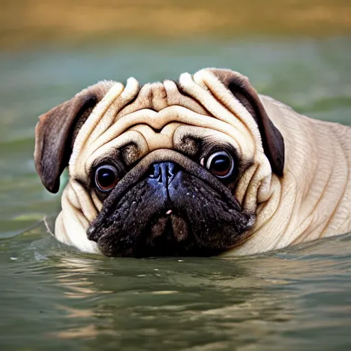 Image similar to a Walrus-Pug Hybrid, A Walrus that looks like a pug, huge tusks, afternoon hangout, good times photograph, candid