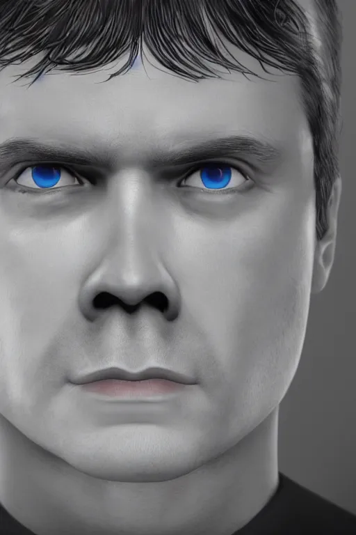 Image similar to extremely detailed closeup portrait arrest photo of the programmer who killed the middle manager who bought ibm. zeiss lens, sharp focus. highly detailed lifelike photorealistic, trending on artstation.