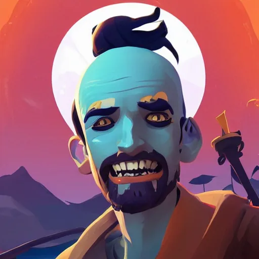 Image similar to painting jack the pirate on sea of thieves game avatar hero smooth face median photoshop filter cutout vector behance hd by jesper ejsing, by rhads, makoto shinkai and lois van baarle, ilya kuvshinov, rossdraws, illustration, art by ilya kuvshinov and gustav klimt