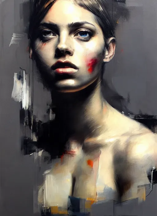 Prompt: painting of a gorgeous young woman in the style of Guy Denning, realistic, sharp focus, 8k high definition, insanely detailed, intricate, elegant, art by Ryan Hewett